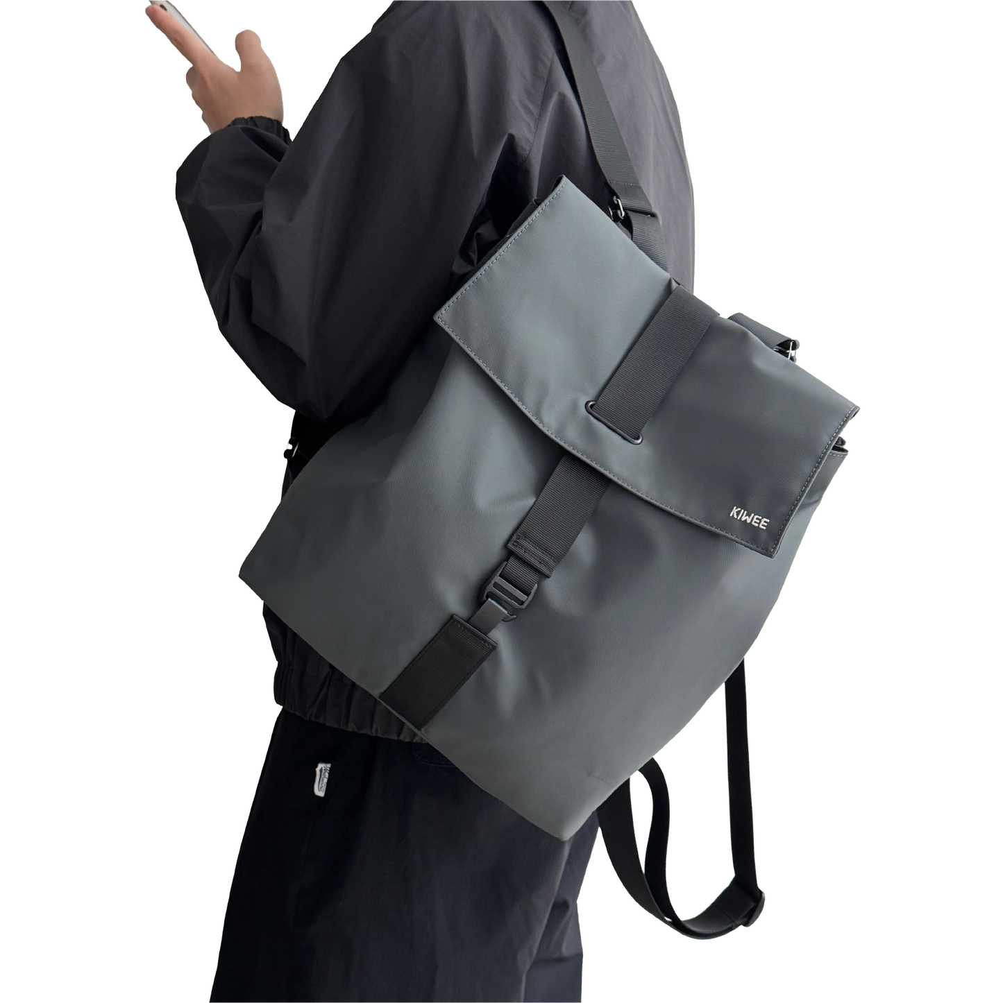 KIWEE Square Backpack-M - Mineral Grey
